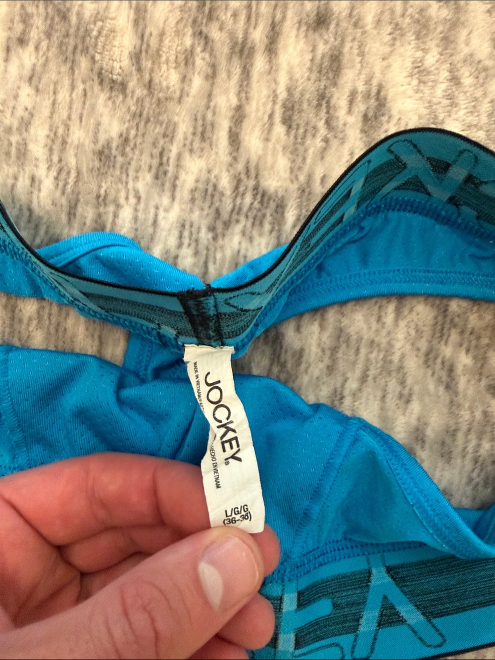 Jockey Blue Men's Thong - Picture 2 of 3